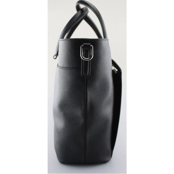 Tumi Women's Black Textured Coated Canvas Shoulder Strap Tote Bag One Size - Picture 3 of 5